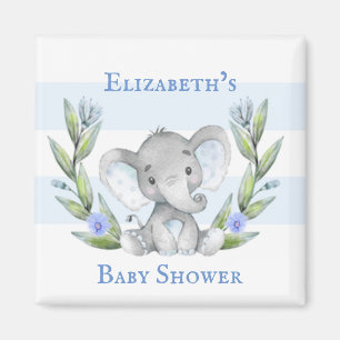Waterverf Elephant Greenery Boy Baby shower Magneet