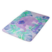 Waterverf Elephant Oerwoud Tropisch Monstera Leaf Badmat (Gekanteld)