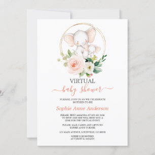 Waterverf Elephant Virtual Baby shower by Mail Kaart