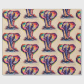 Waterverf Elephant Wrapping Paper Cadeaupapier (Vlak)