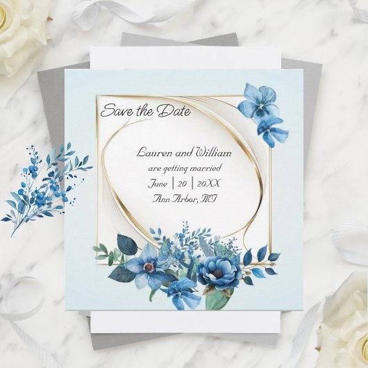 Waterverf Emerly Floral Save The Date