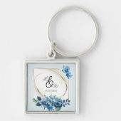 Waterverf Emerly Floral Wedding Sleutelhanger (Voorkant)