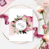 Waterverf en Bourgogne en bloedig huwelijk Save The Date