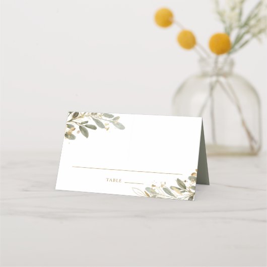 Waterverf en Faux Gold Foil Eucalyptus Leaves (Voorkant)