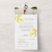 Waterverf en foto van de bruine wilgen all in one uitnodiging (Binnen)