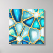 Waterverf - en goudcellen - oceaan canvas afdruk (Voorkant)