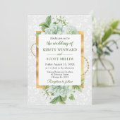 Waterverf en goudgips Eucalyptus Wedding Kaart (Staand voorkant)