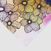 Waterverf en Ink Blooming Artistic Flowers Tissuepapier (Detail)