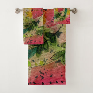 Waterverf En Inkt Abstract Impressionisme Kunst Bad Handdoek