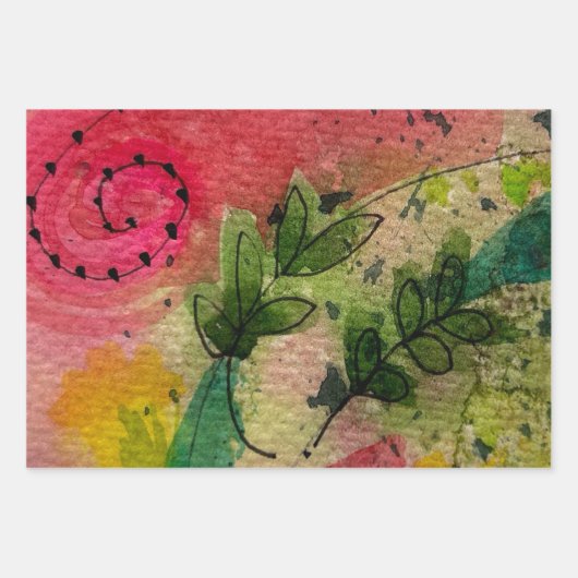 Waterverf en inkt Abstract impressionisme kunst Inpakpapier Vel (Voorkant)