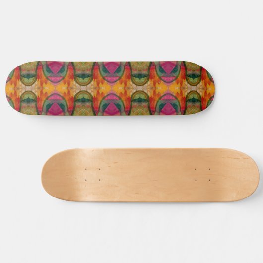Waterverf en inkt Abstracte expressionistische kun Skateboard (Horizontaal)