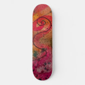 Waterverf en inkt Abstracte  schilderkunst Skateboard (Voorkant)