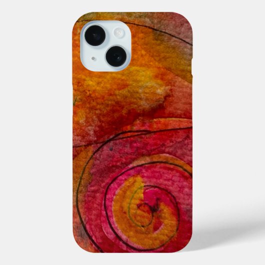 Waterverf en inkt Patroonkunst Abstract Case-Mate iPhone Case (Achterkant)