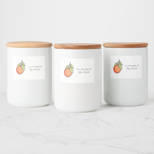 Waterverf en inktSinaasappel Voedselcontainer Etiket (Flessen)