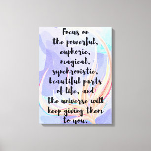 Waterverf en kalligrafie Wet van de attractie Quot Canvas Afdruk