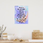 Waterverf en kalligrafie Wet van de attractie Quot Poster (Keuken)