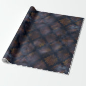 Waterverf en koper Patina Damask Pattern Cadeaupapier (Uitgerold)