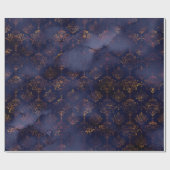 Waterverf- en koperdamaspatroon cadeaupapier (Vlak)