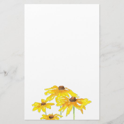 Waterverf en Pen Black Eyed Susan Briefpapier (Voorkant)