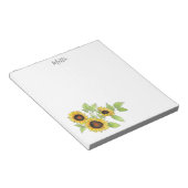 Waterverf en Pen Zonnebloemen Notitieblok (Schuin)