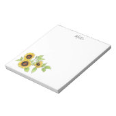 Waterverf en Pen Zonnebloemen Notitieblok (Gedraaid)