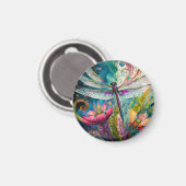 Waterverf en penmagneet Dragonfly Magnet Magneet (Voorkant / Achterkant)