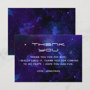 Waterverf en sterren. Planetarium verjaardag Bedankkaart