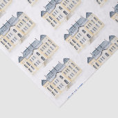 Waterverf Engels Manor Estate Bruiloft Tissuepapier (Detail)