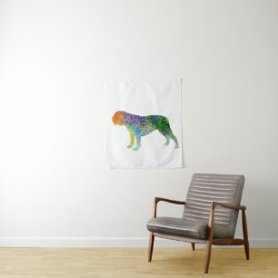 Waterverf Engelse Bulldog Art Waterverf Lover Wandkleed
