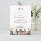 Waterverf Engelse Manor Wedding Info/Details Kaart (Staand voorkant)