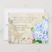 Waterverf Engelse tuin, blauw n roze hydrangeas Kaart (Voorkant)