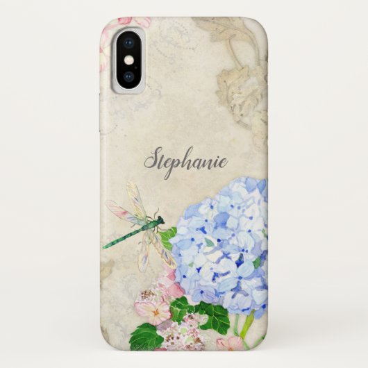 Waterverf Engelse tuin, Blue n Pink Hydrangeas Case-Mate iPhone Case (Achterkant)