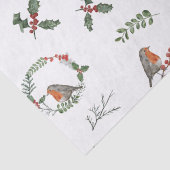 Waterverf English Robin Kerstfeestay Gift Tissuepapier (Detail)