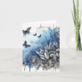 Waterverf Ephemera  Blank Notitiekaartje