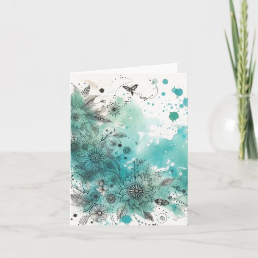 Waterverf Ephemera  Blank Notitiekaartje (Voorkant)