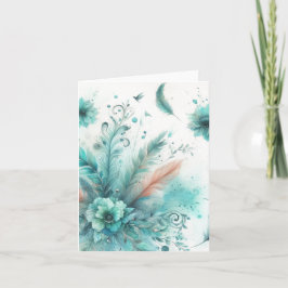 Waterverf Ephemera  Blank Notitiekaartje