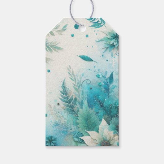 Waterverf Ephemera Gift Label Cadeaulabel (Voorkant)