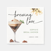 Waterverf Espresso Martini Bruidsfeestje Servet (Voorkant)