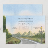 Waterverf Esthetische natuur landschap bruiloft Kaart (Voorkant / Achterkant)