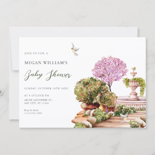 Waterverf esthetische tuin kaart (Voorkant)