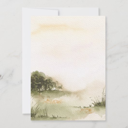 Waterverf esthetische tuin paar bruiloft save the date (Achterkant)