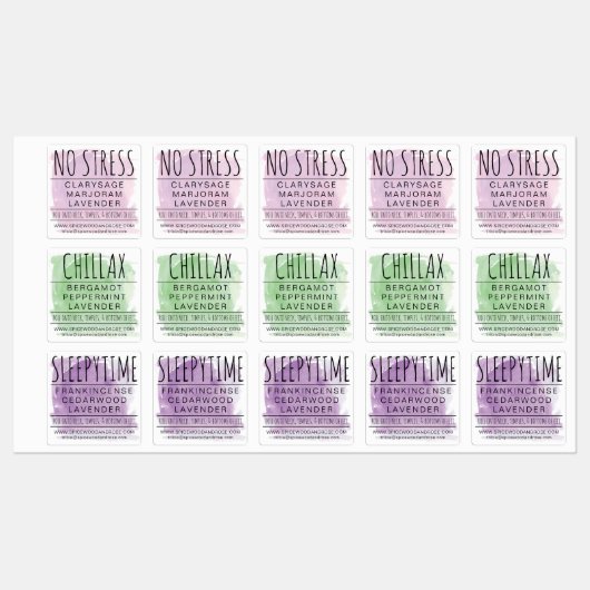 Waterverf Etherische Olierollerfles Waterdicht Labels (Vel)