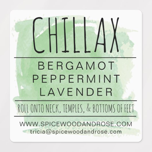 Waterverf Etherische Olierollerfles Waterdicht Labels (Design 2)