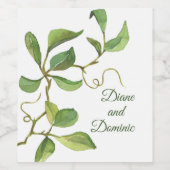 Waterverf Etiket voor botanische foliage (Enkel label)