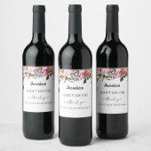 Waterverf Etiket voor Floral Wedding Wine (Flessen)