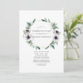 Waterverf Eucalyptus Anemone Kaart (Staand voorkant)