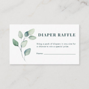 Waterverf Eucalyptus Baby shower Luierspoeling Informatiekaartje