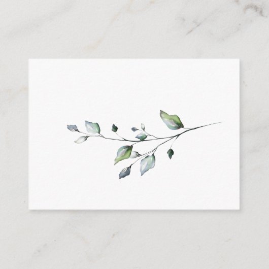 Waterverf Eucalyptus Baby shower Luierspoeling Informatiekaartje (Achterkant)