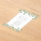 Waterverf Eucalyptus Bat Mitzvah Acryl Uitnodigingen (Laagn)