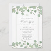 Waterverf Eucalyptus Bat Mitzvah Kaart (Voorkant)